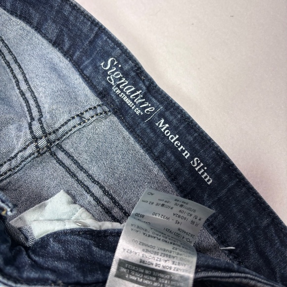 Levi's Signature Jeans Hand Painted Pink Daisy Flower Braided Belt Women's 14S - Picture 13 of 13